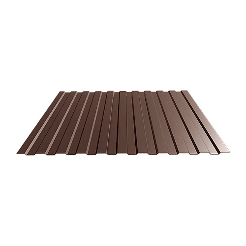 Профнастил стальной С-8 Шоколадно-коричневый (0,4мм; 1,2*2м) RAL 8017